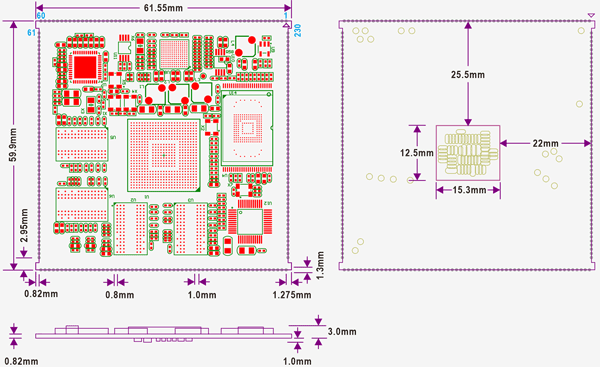 CM210-III pcb dimension