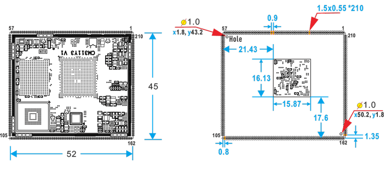 CM311Y3_PCB-dimension